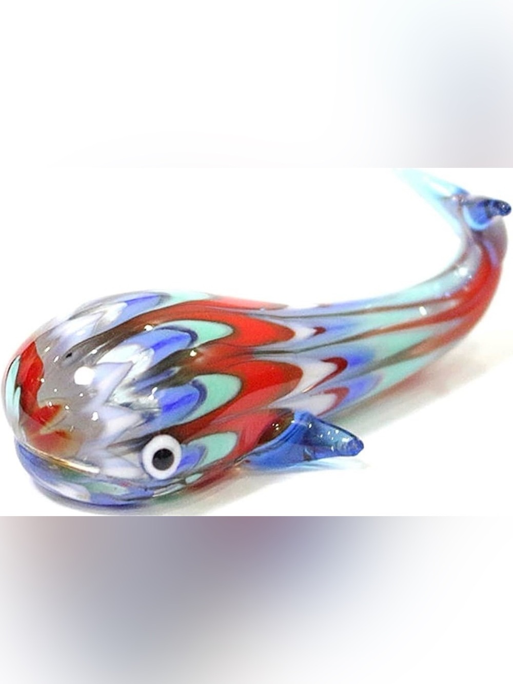 Murano Glass Whale Miniature Figurine
